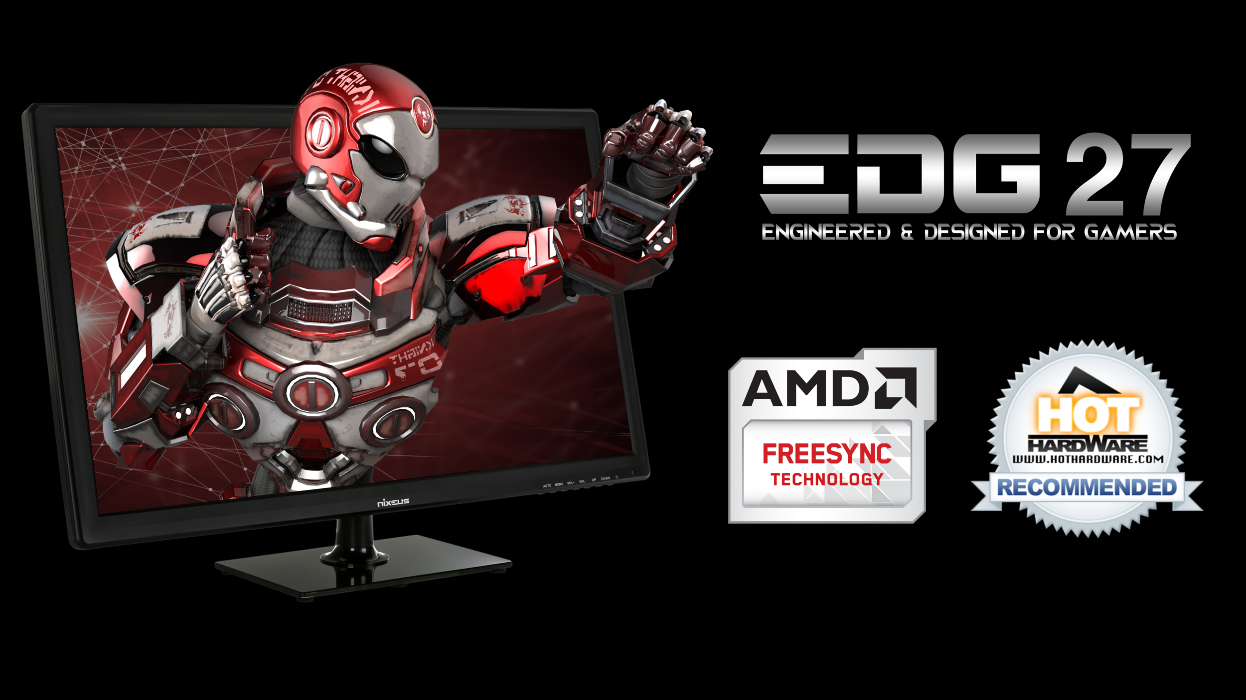 Nixeus EDG 27″ IPS 2560 x 1440 AMD FreeSync 144Hz Gaming Monitor NX-EDG27S 