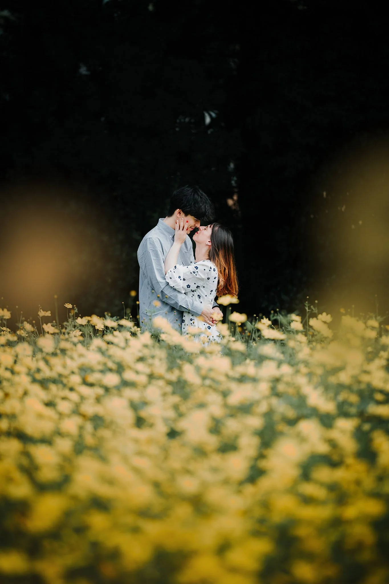 Tokyo engagement photographer cosmos field 