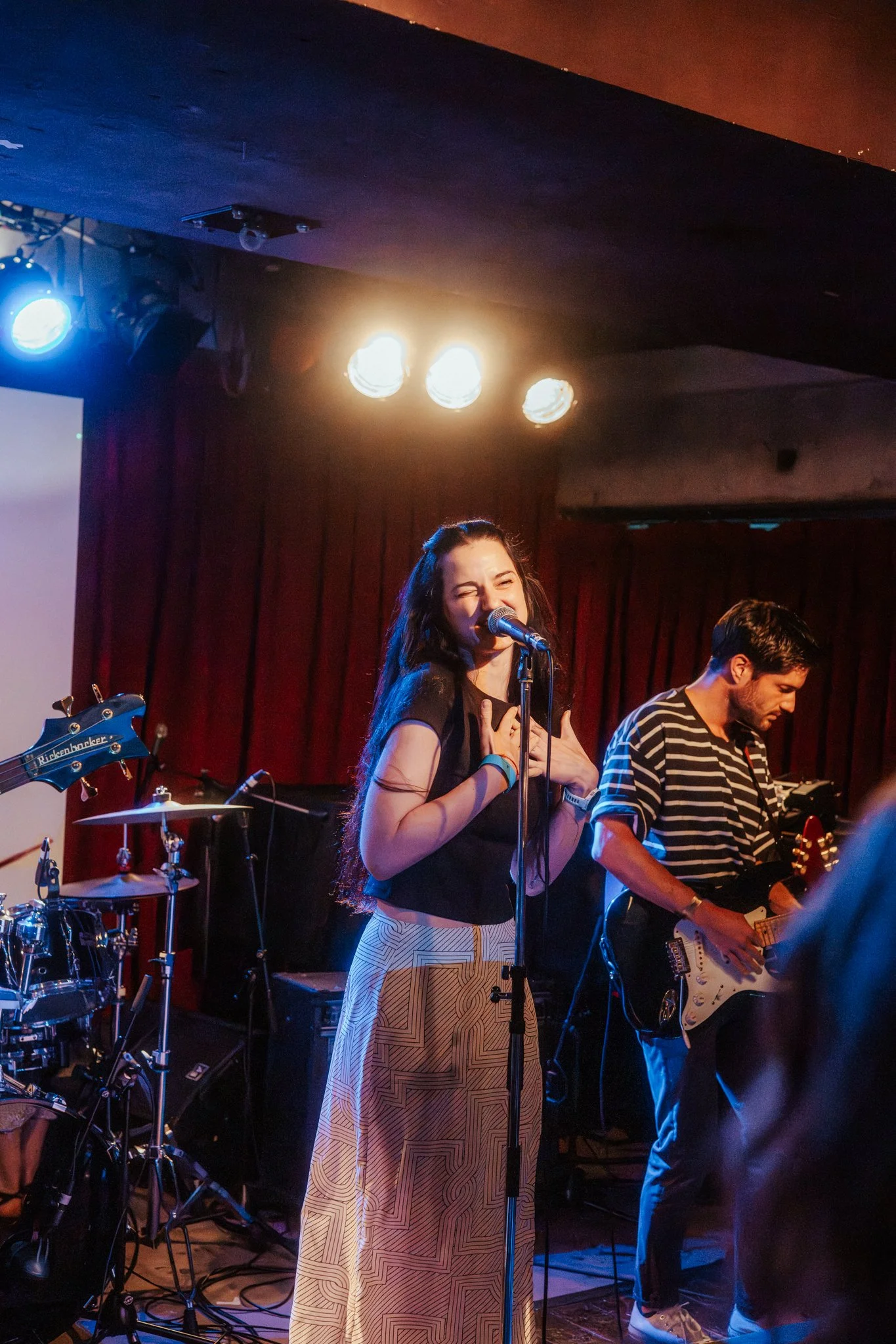 Vocalist performing at charity live show in Tokyo