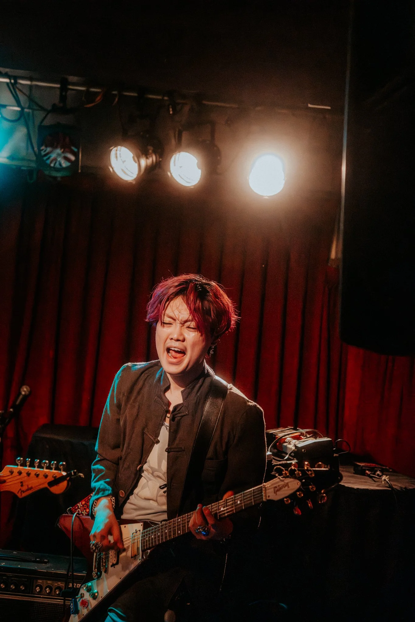 Band member of Fuqa performing live show in Tokyo