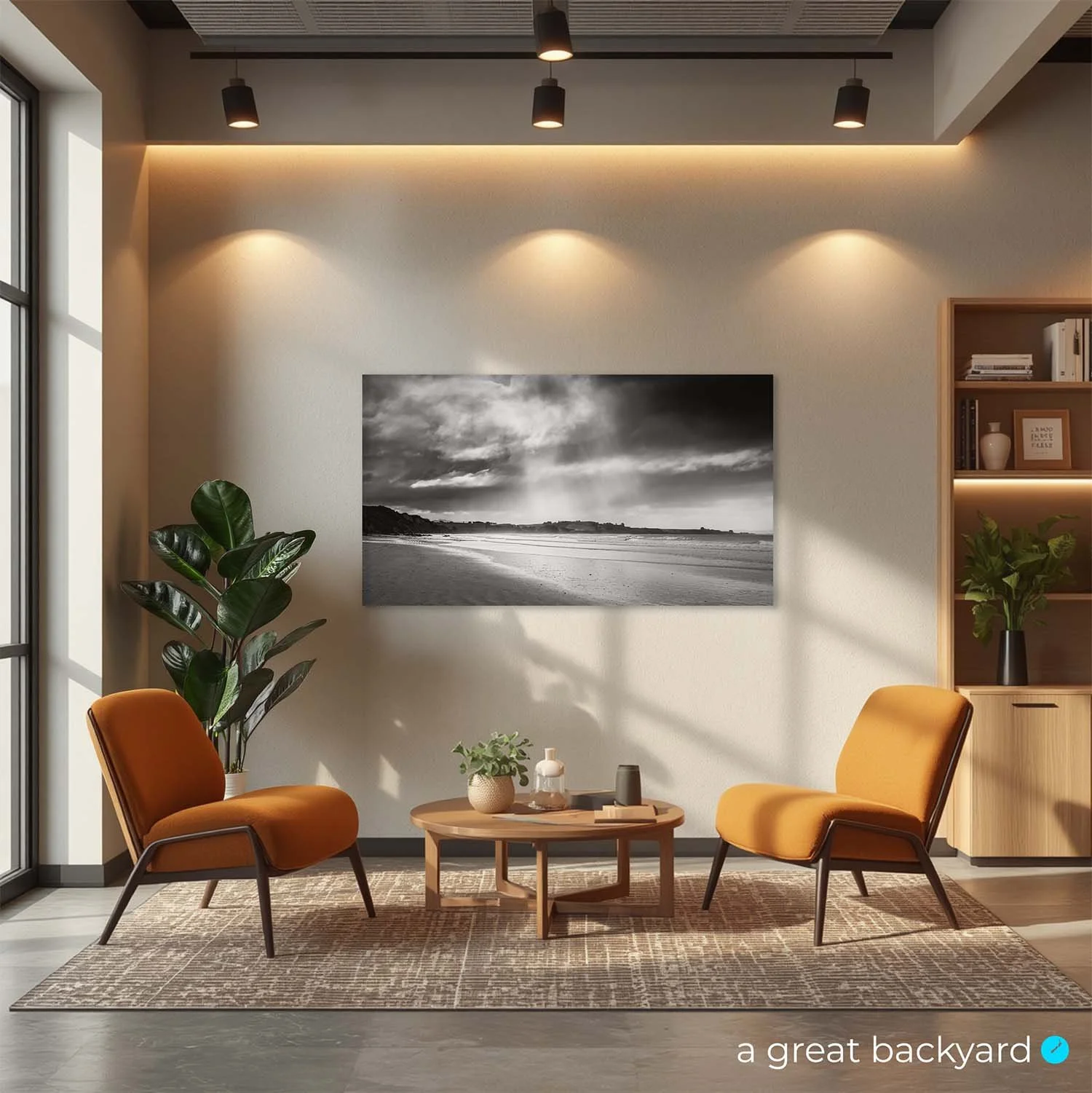 Moeraki Beach black and white print on home wall | a great backyard prints Made in NZ