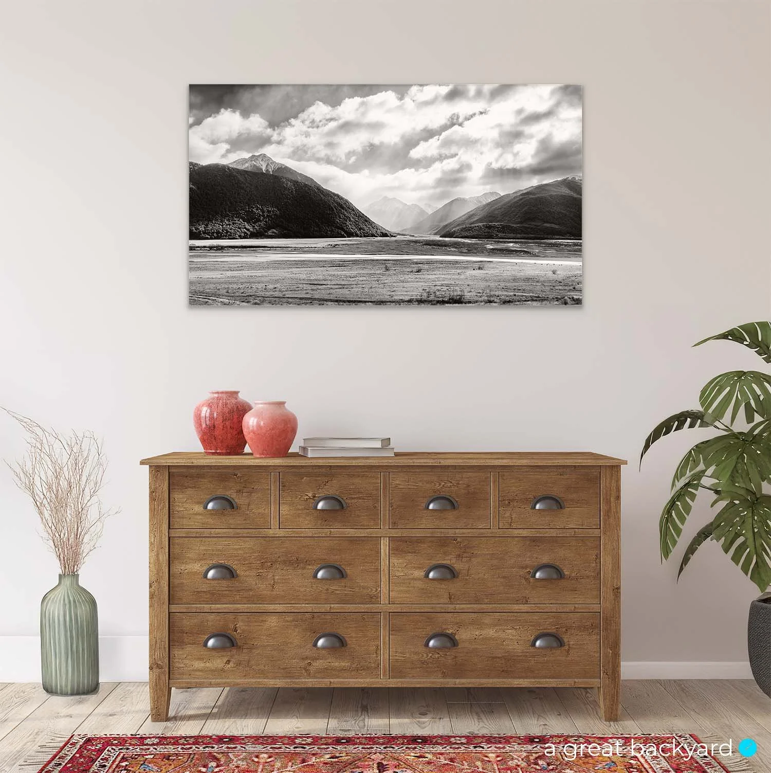 Arthur's Pass black and white print on interior wall | a great backyard prints made in NZ