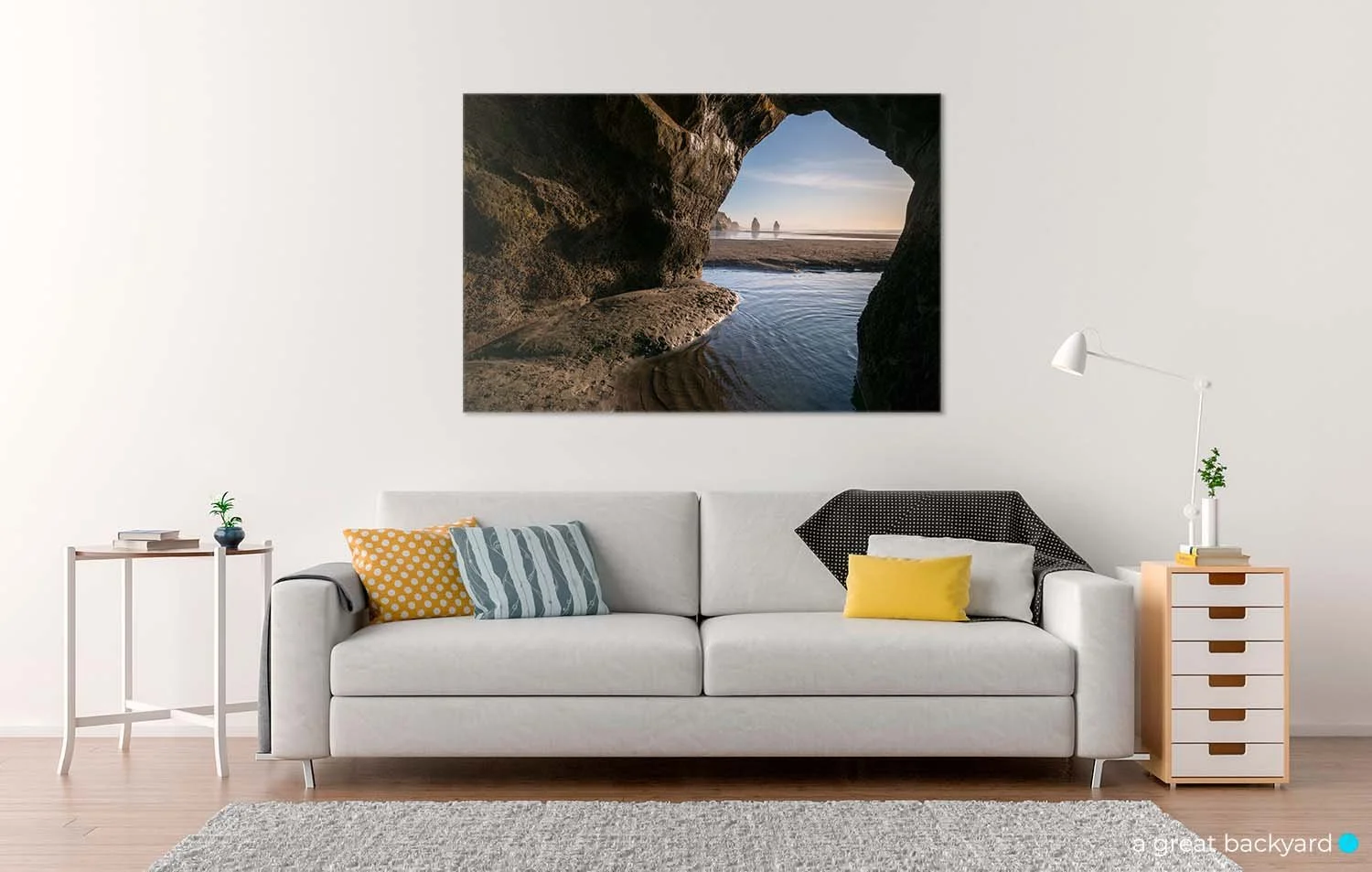 Print of Tongaporutu archway hanging on interior wall | a great backyard print studio