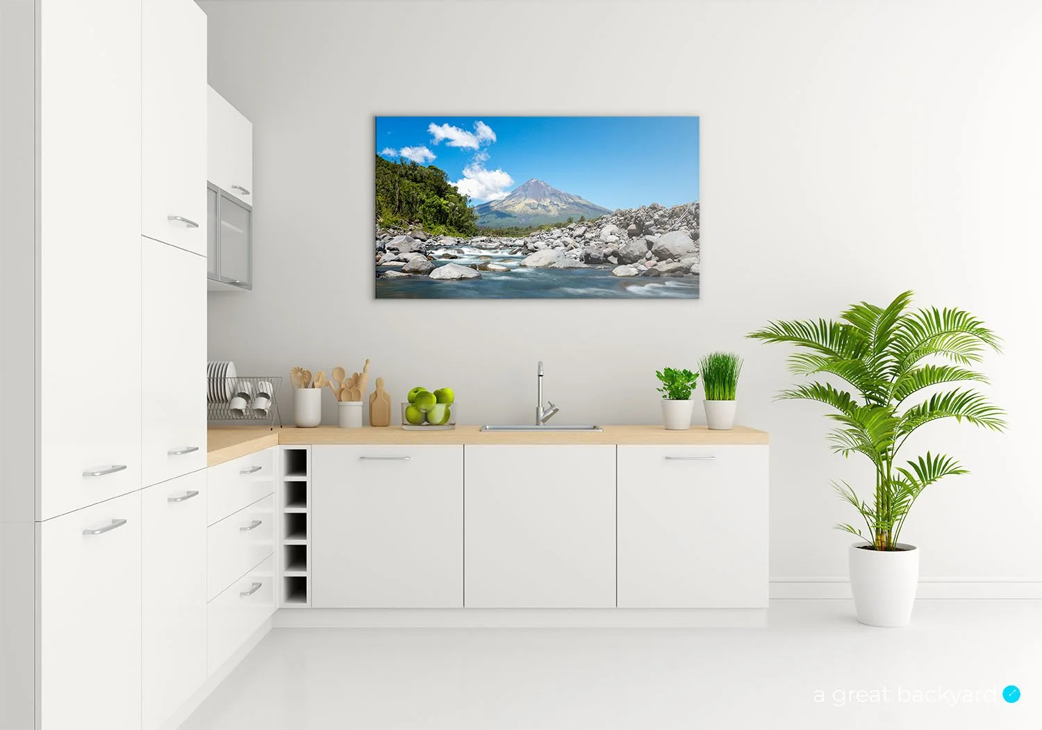 Stony River - Hangatahua print on kitchen wall | a great backyard exquisite New Zealand photography