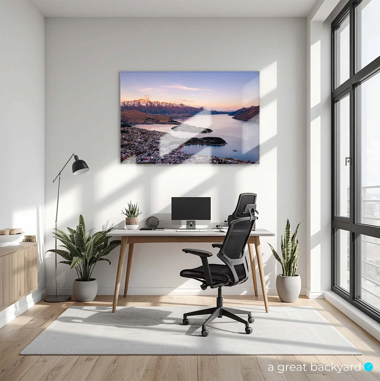 Queenstown print on office wall | a great backyard prints made in NZ