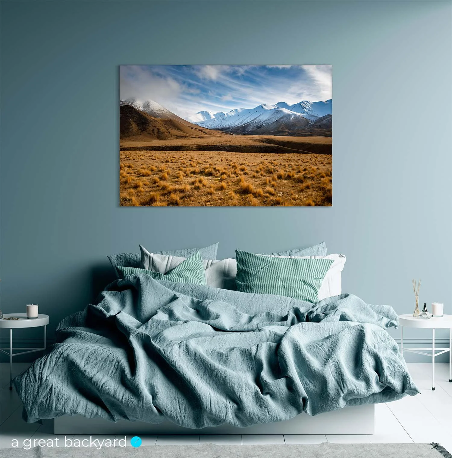 Arthur's Pass landscape print on bedroom wall | a great backyard photography prints