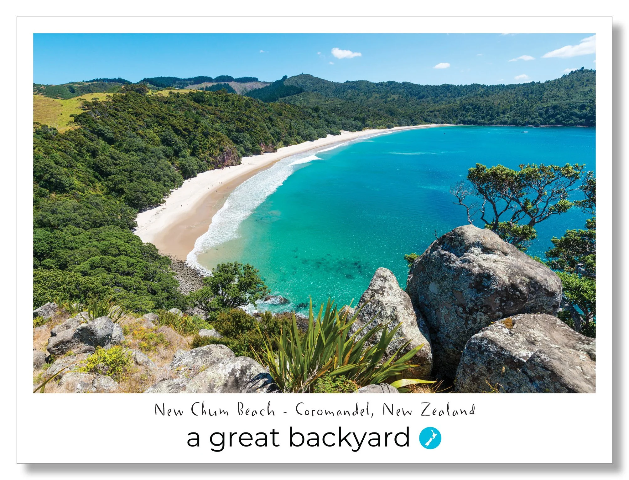 New Chum Beach Postcard by Corin Walker Bain | a great backyard photography NZ