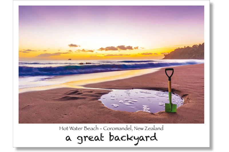Hot Water Beach Postcard by Corin Walker Bain | a great backyard photography NZ