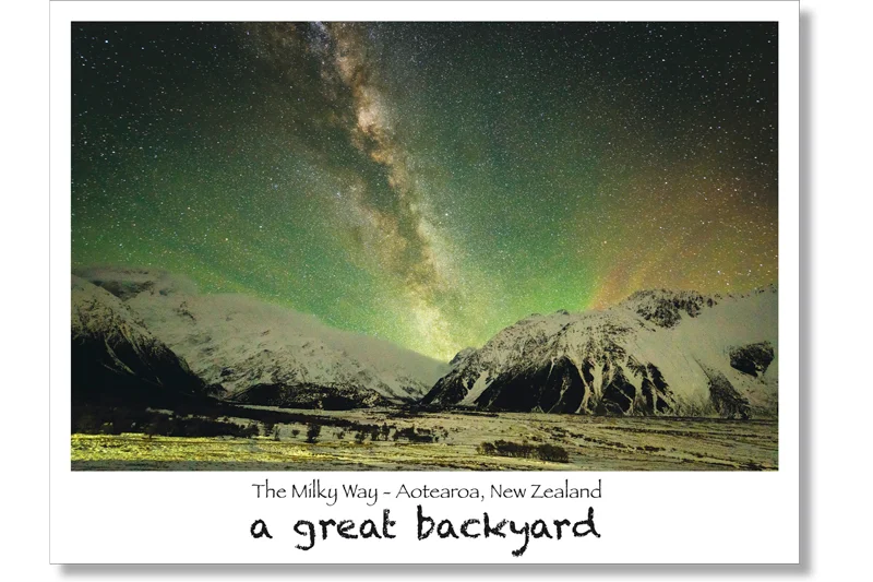 Mt Cook Milky Way Postcard by Corin Walker Bain | a great backyard photography NZ