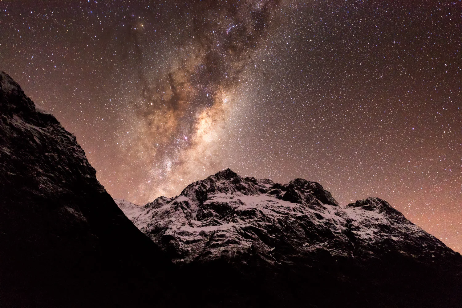 Milky Way over Homer RTunnel, Milford Sound Road, New Zealand
