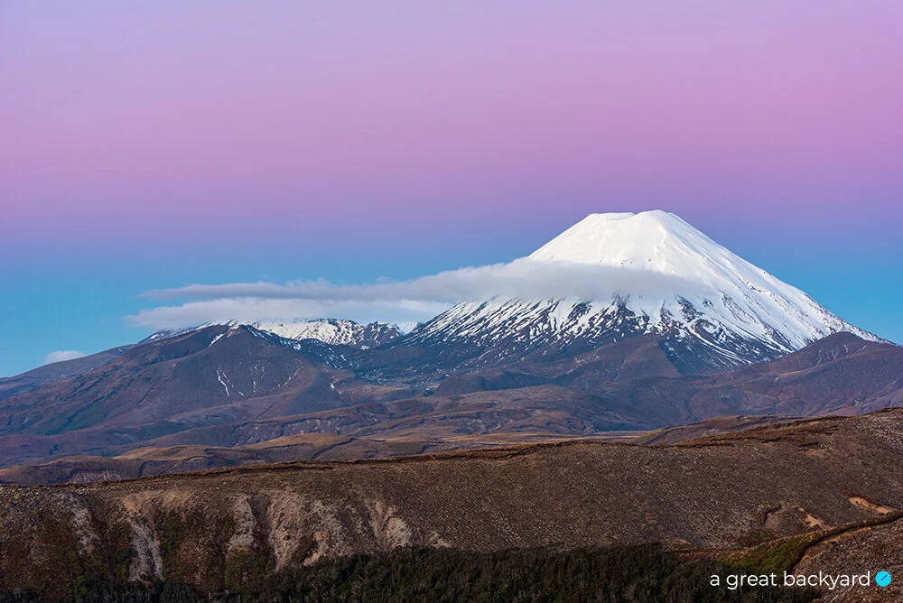 Ngauruhoe under snow, Tongariro National Park, New Zealand