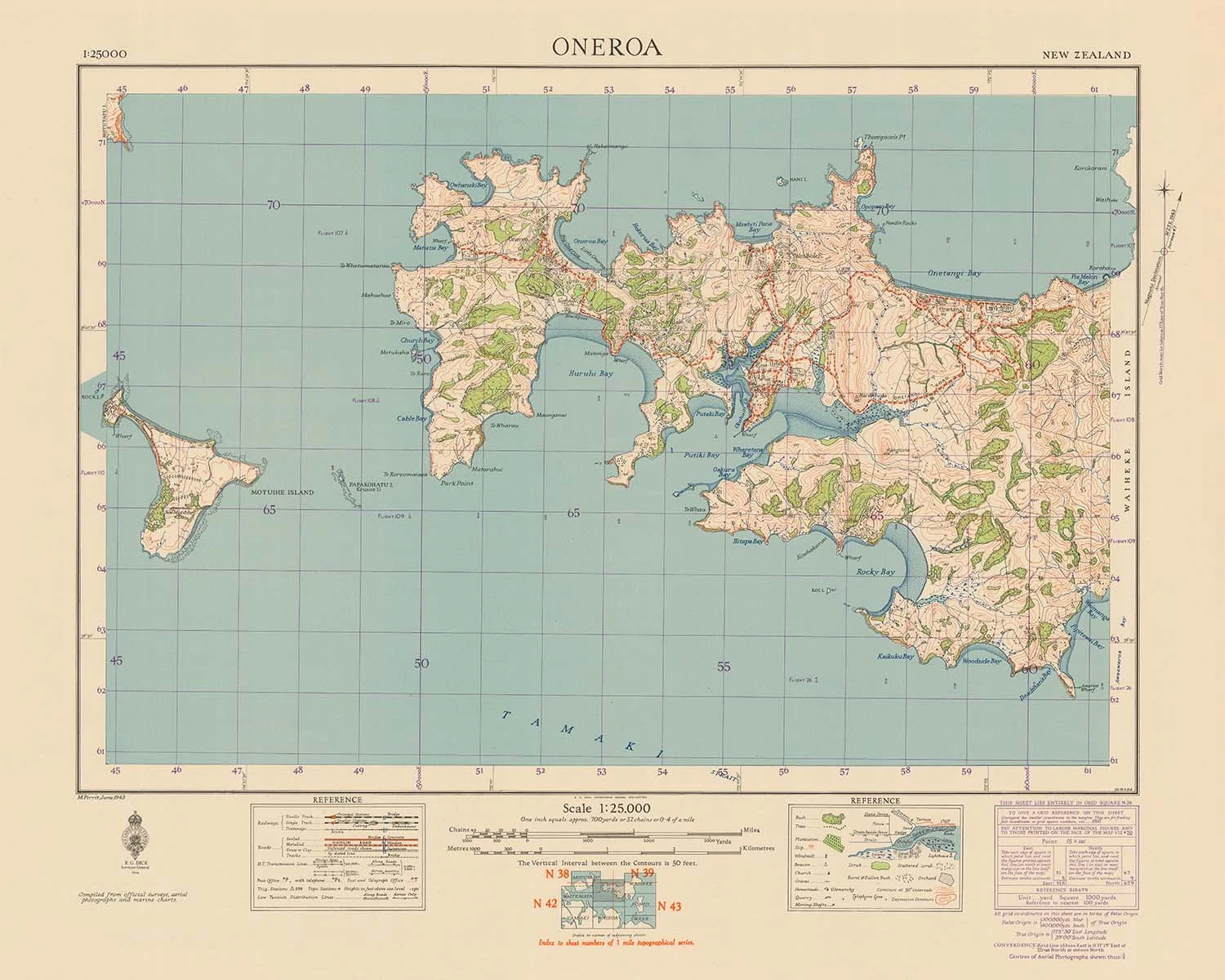 Vintage Oneroa, Waiheke map from 1944 | a great backyard New Zealand