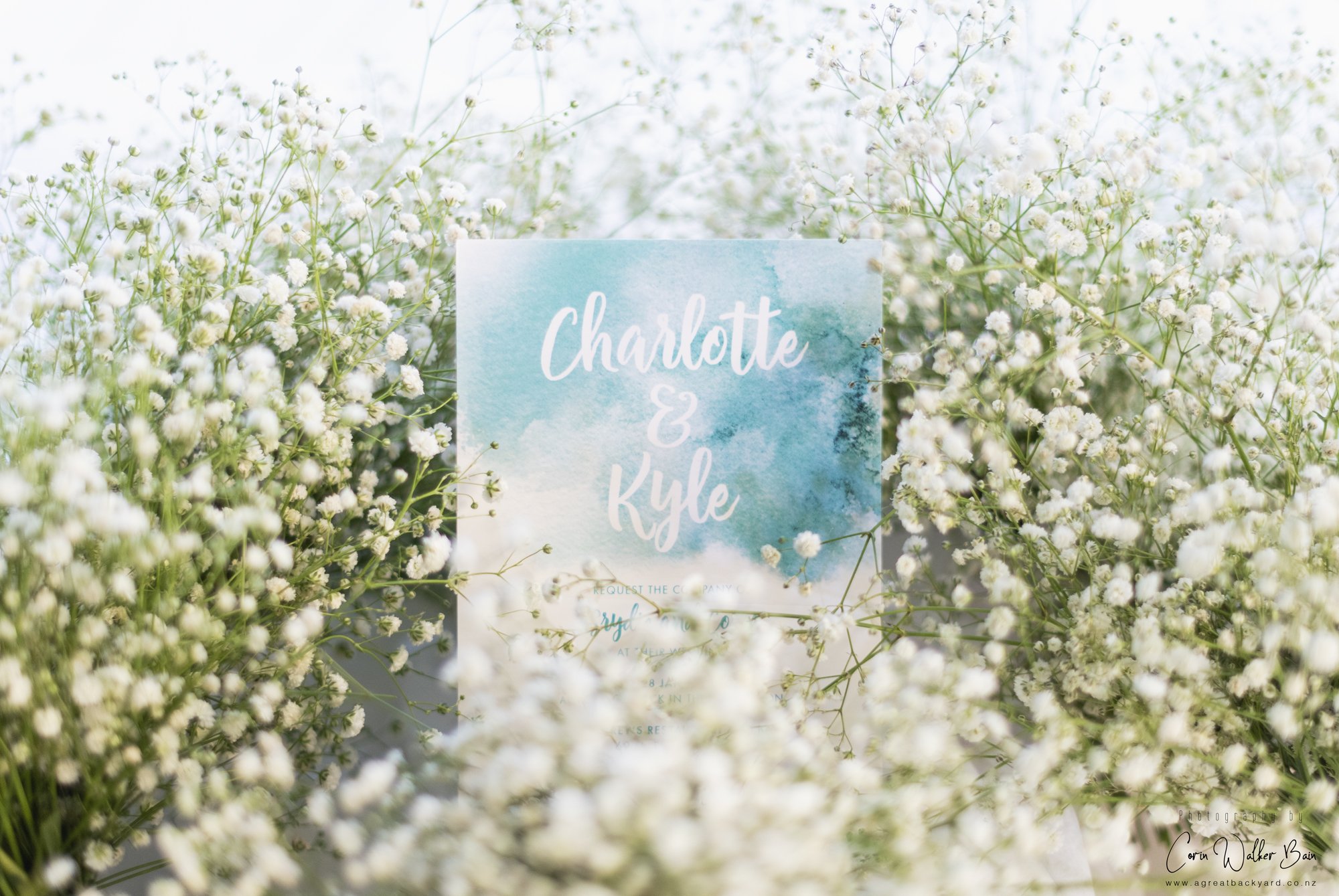 Wedding invitation in flowers
