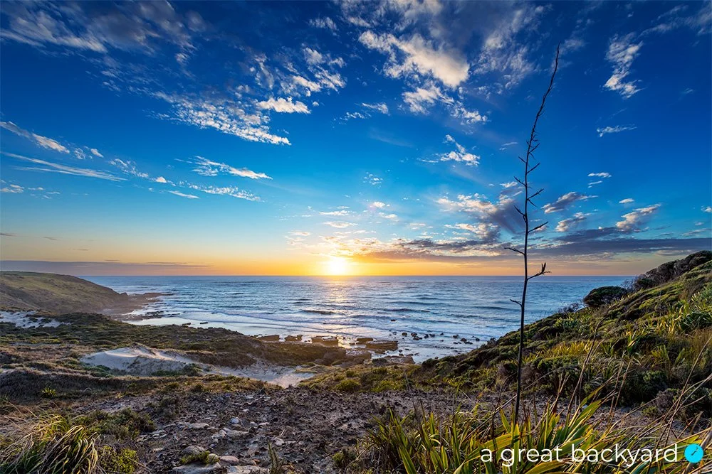Sunset over the Tasman Sea in the Hokianga region of New Zealand