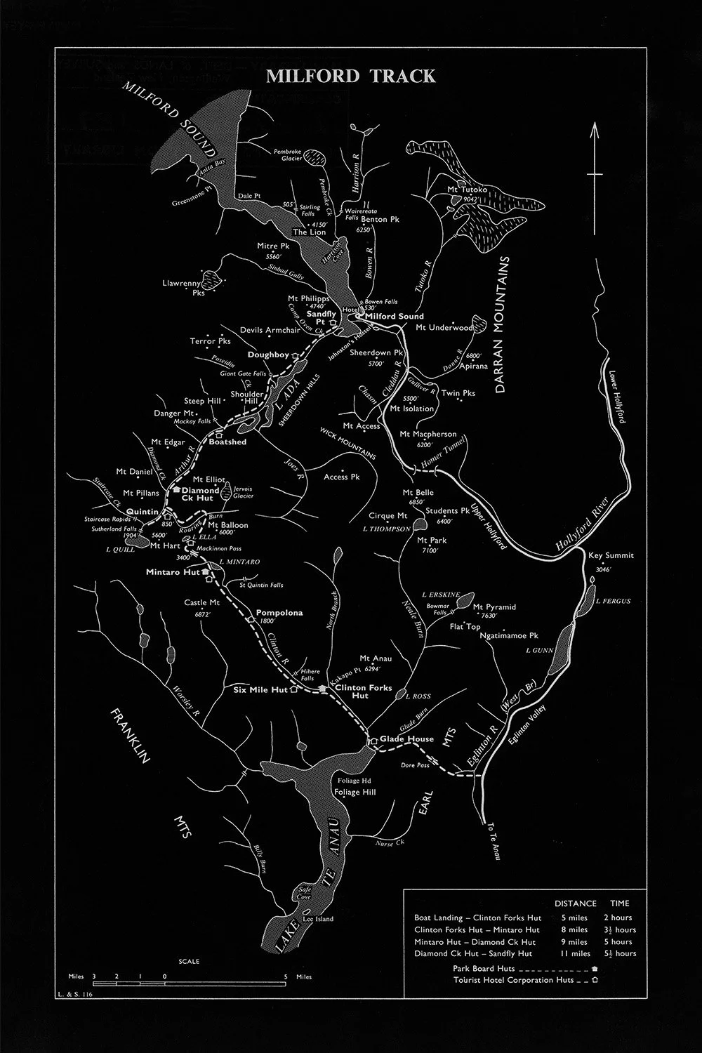 Milford Track map | a great backyard NZ print studio