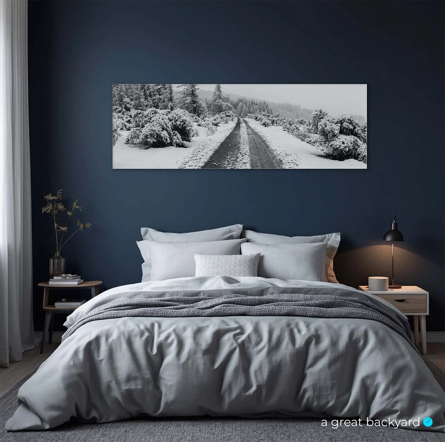Snowy Mt Cook panorama print on interior wall | a great backyard NZ landscape prints