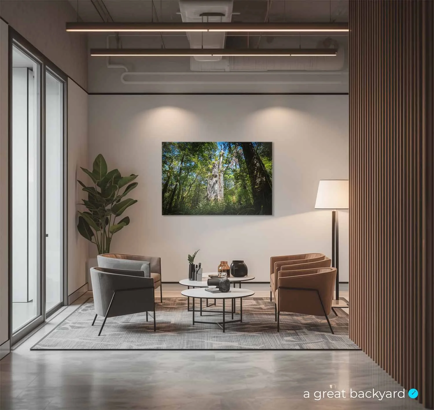 Te Matua Ngahere print on interior wall | a great backyard gallery wall art