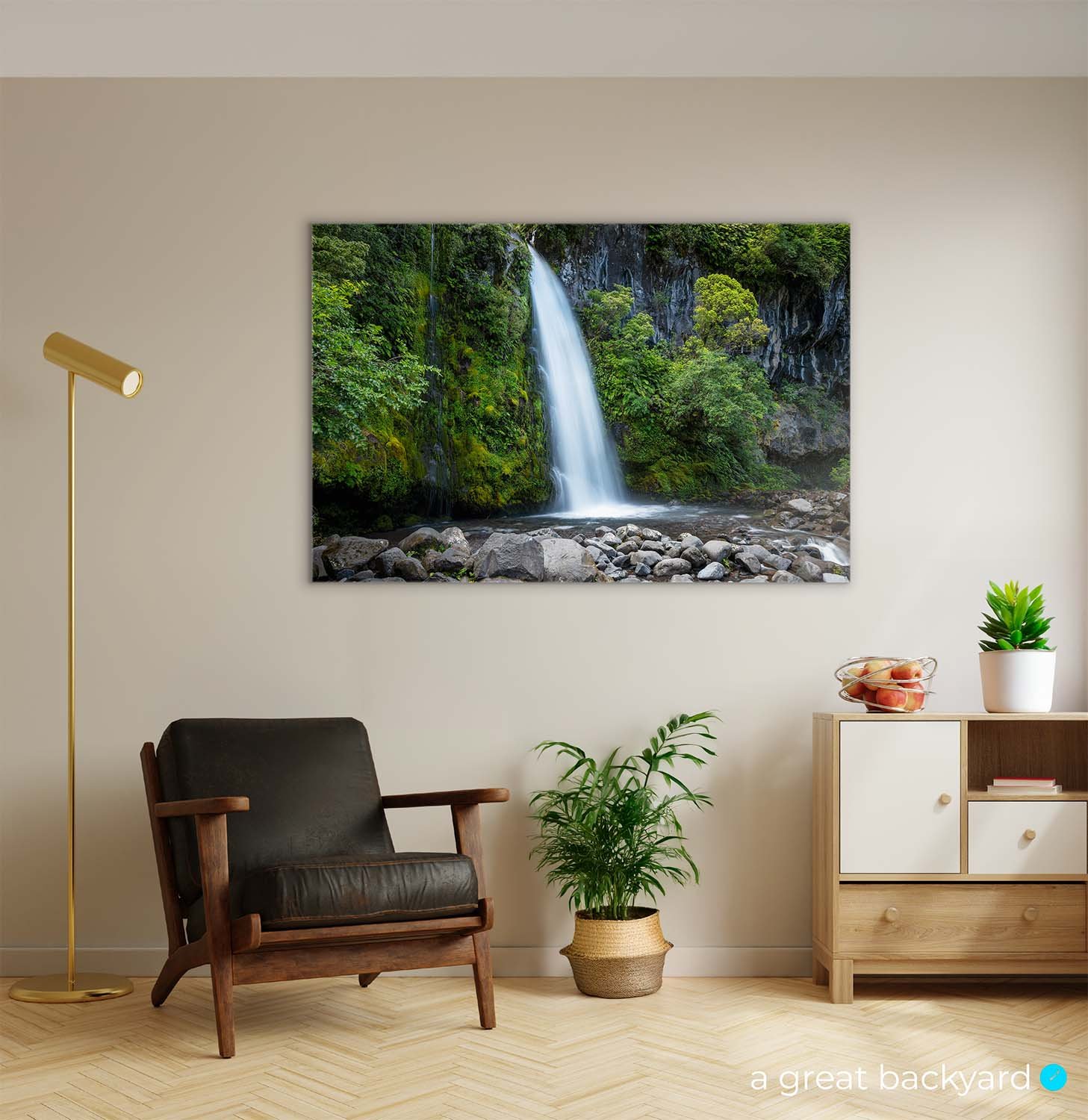 Dawson Falls print on home wall | a great backyard New Zealand