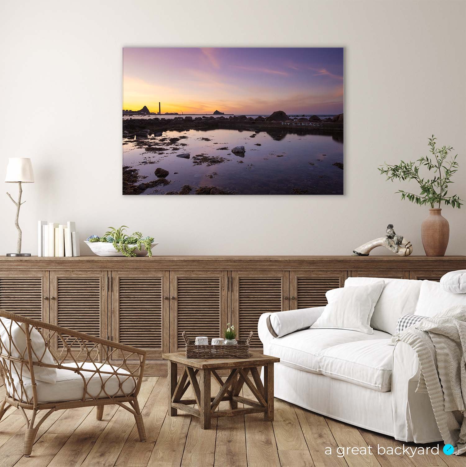 Port of Taranaki print on interior wall | a great backyard prints made in NZ