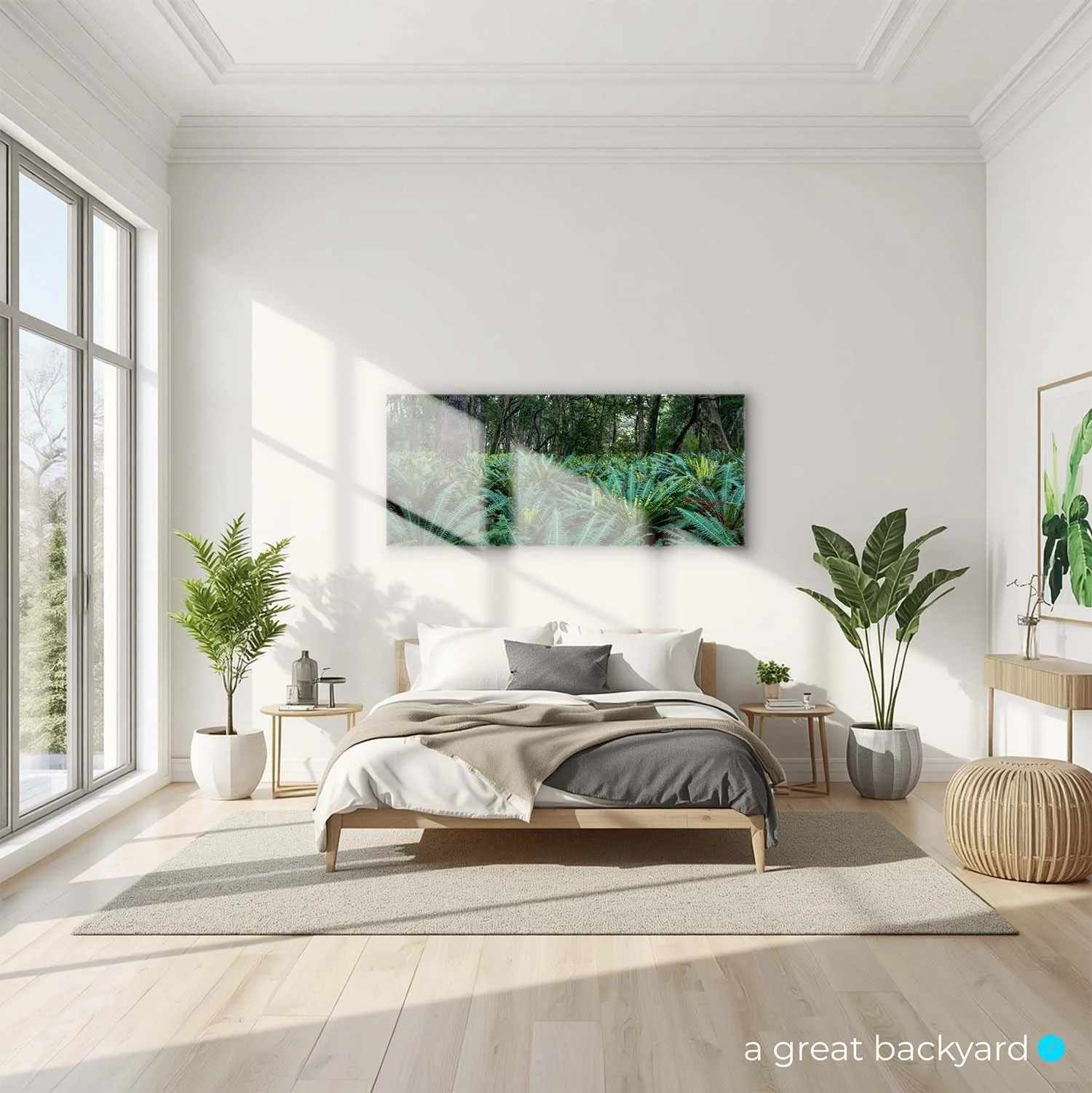 Fresh Water Landing ferns print on bedroom wall | a great backyard New Zealand landscape photography