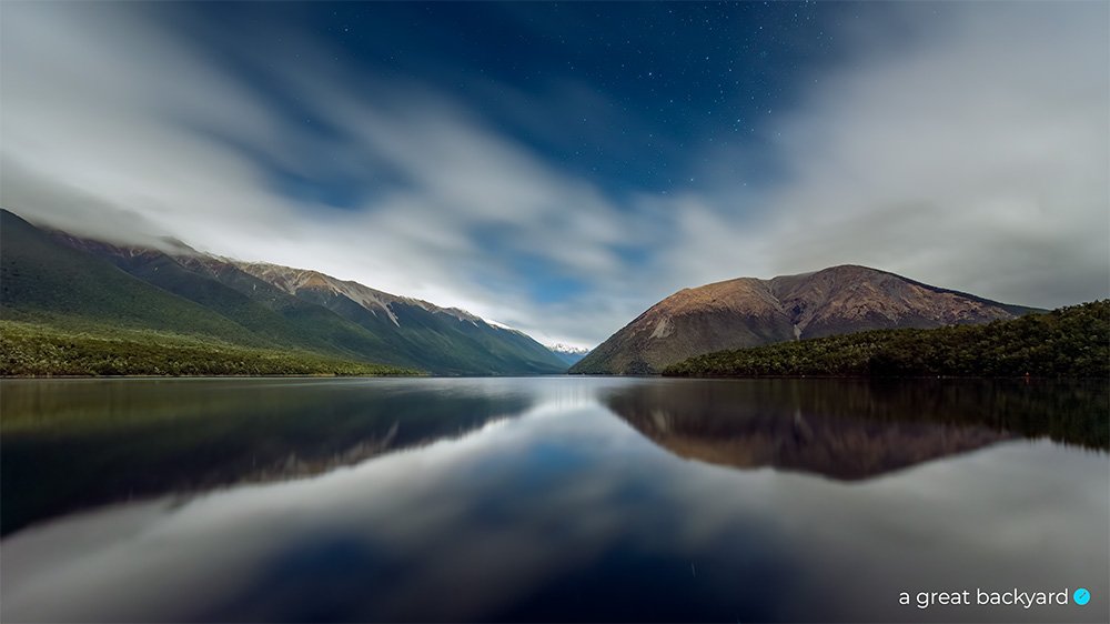 Nelson Lakes Moonlight by Corin Walker Bain | a great backyard New Zealand landscape photography prints