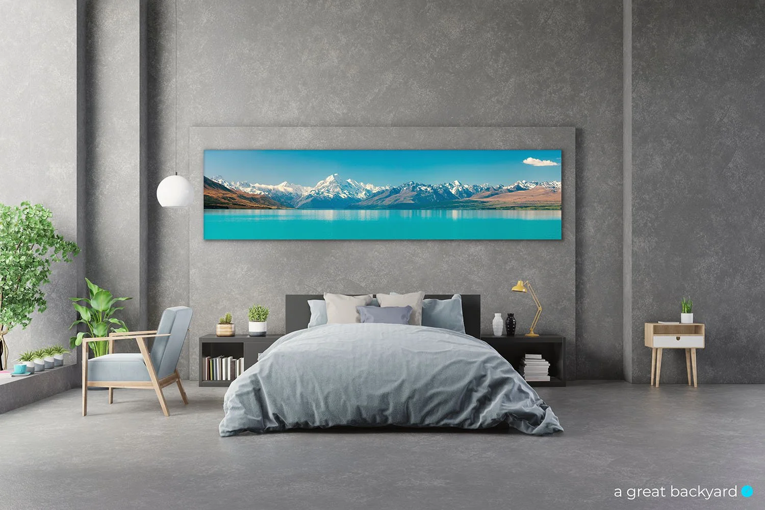 Mt Cook panoramic print on home wall | a great backyard statement wall art made in New Zealand