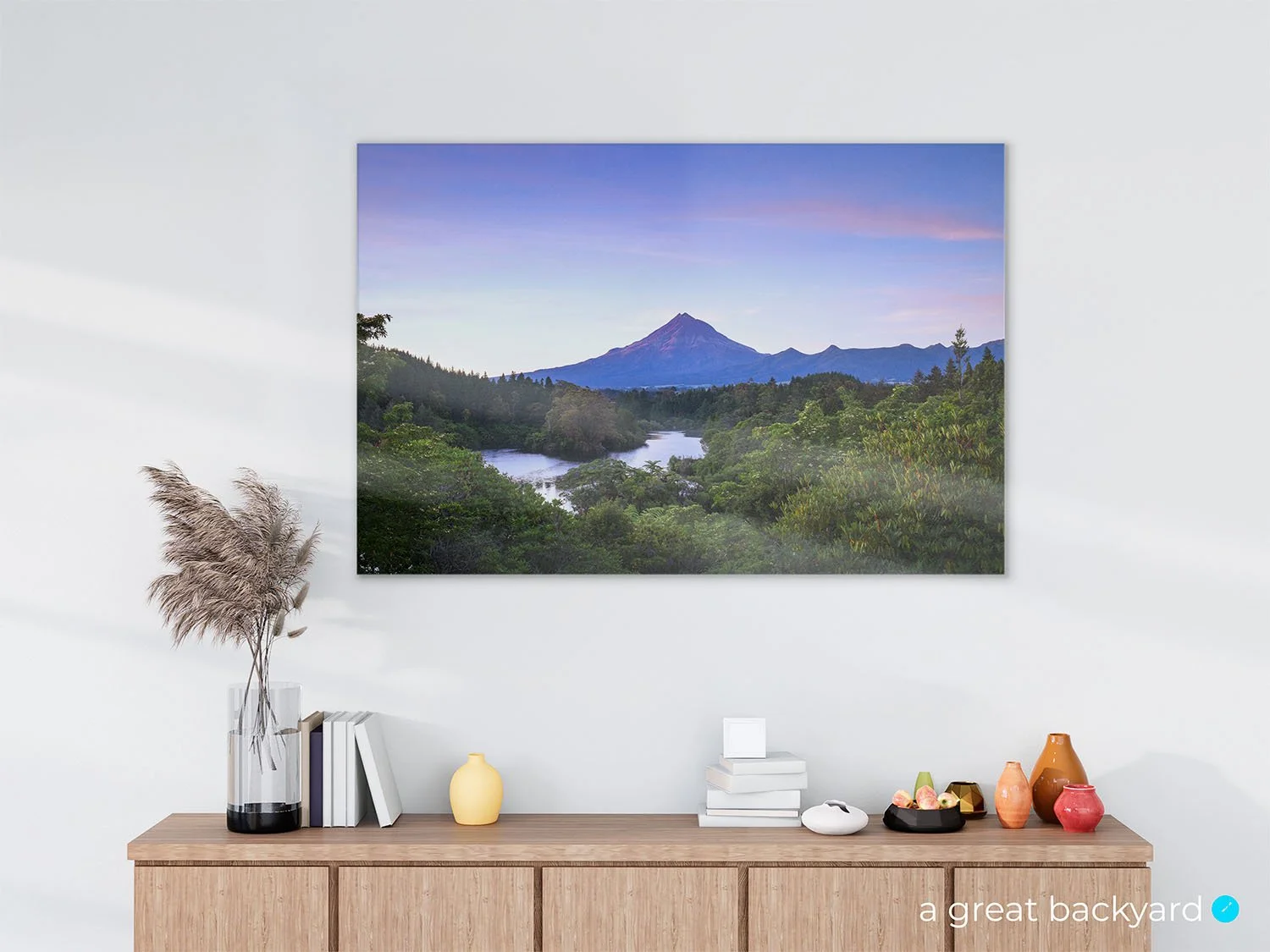 Mangamahoe dawn print on home wall | a great backyard epic New Zealand photography