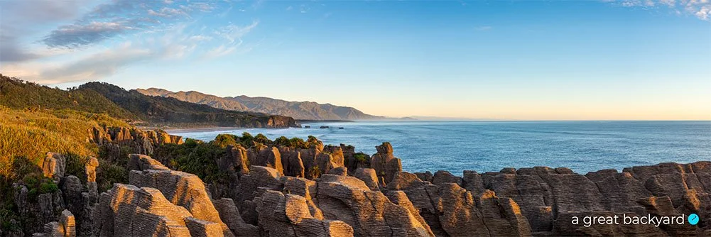 Punakaiki Rocks panorama by Corin Walker Bain | a great backyard