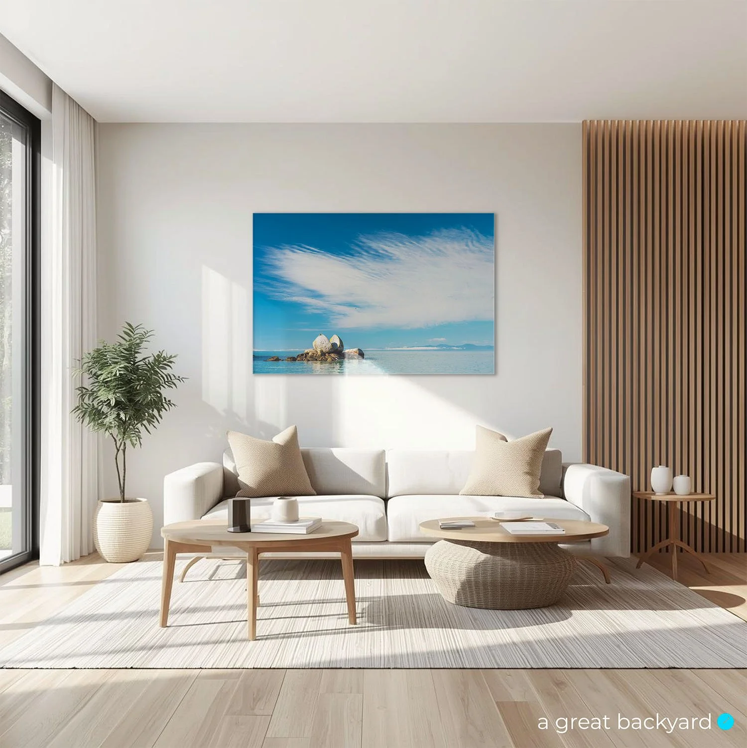 Split Apple Rock print on home wall | a great backyard New Zealand landscape photography