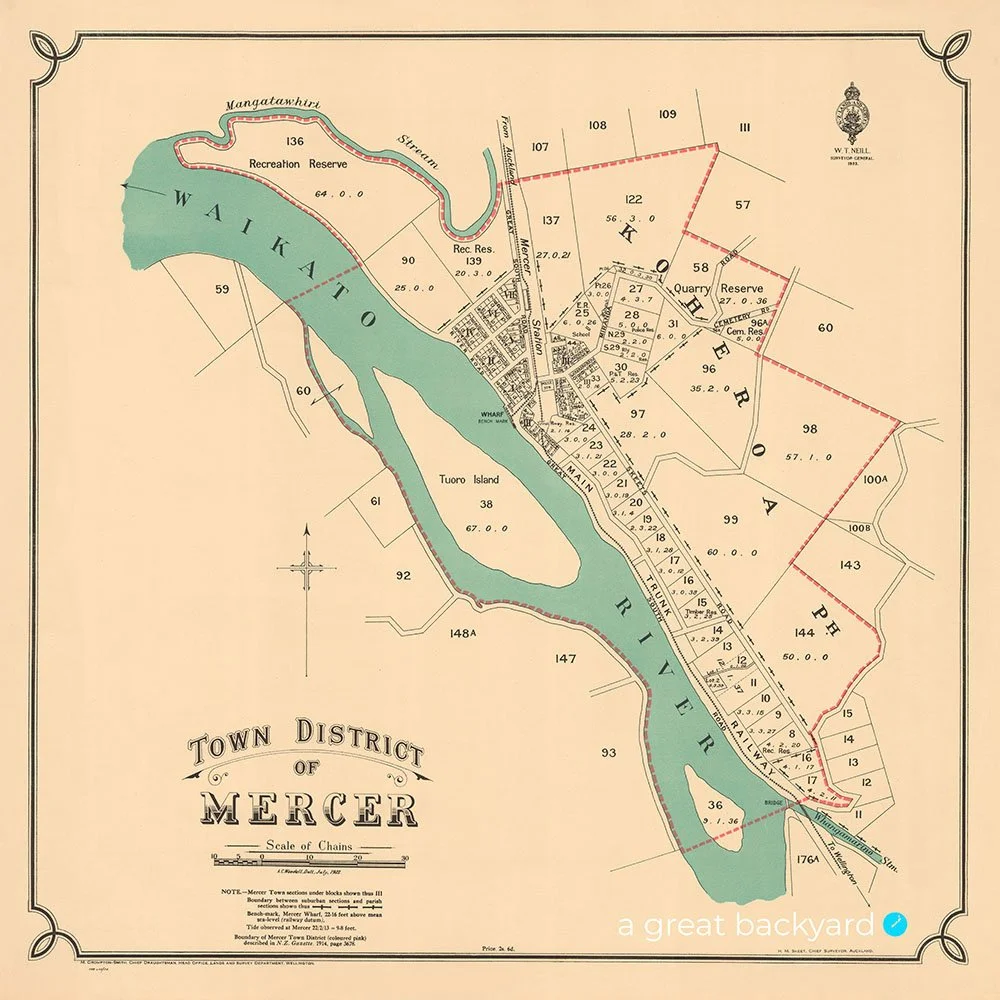 Vintage Mercer map (1923) | a great backyard New Zealand