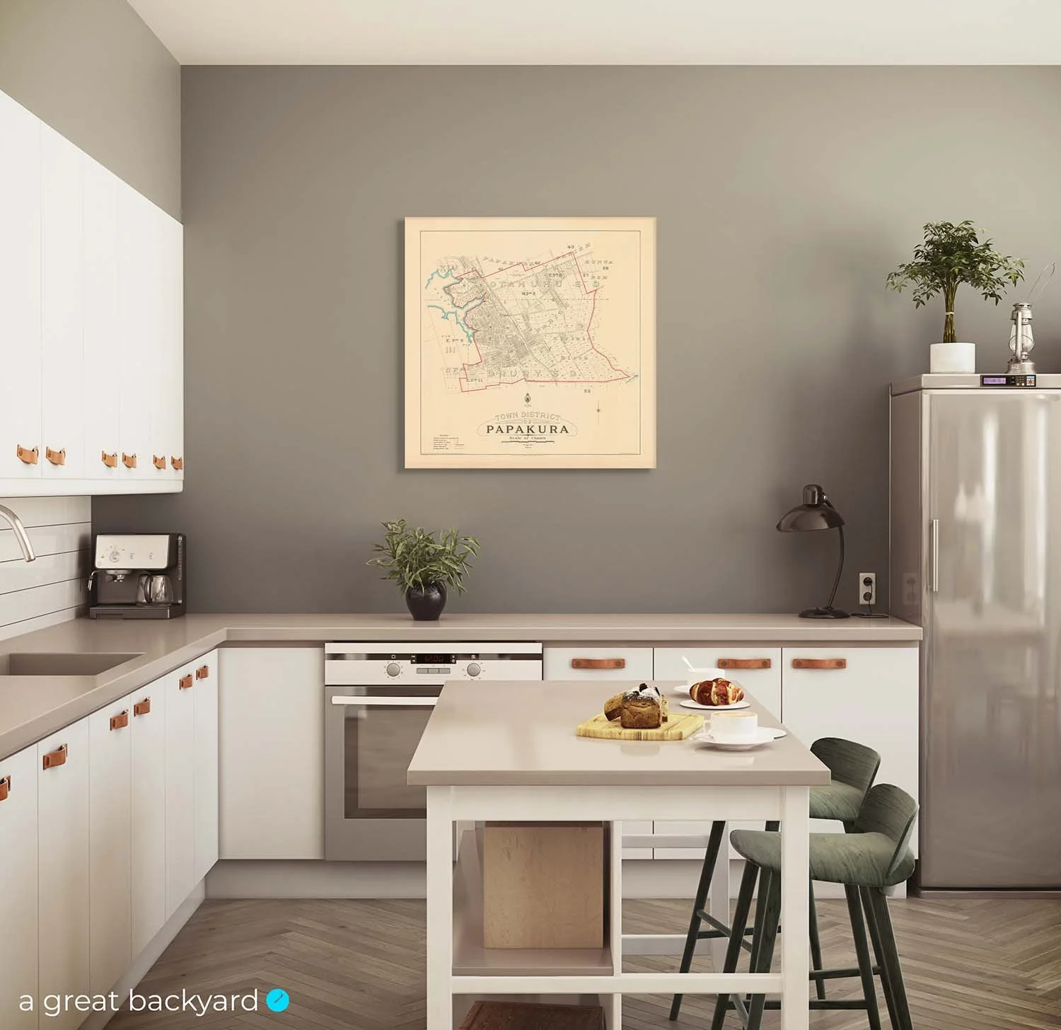 Papakura map (1925) on interior wall | a great backyard vintage maps