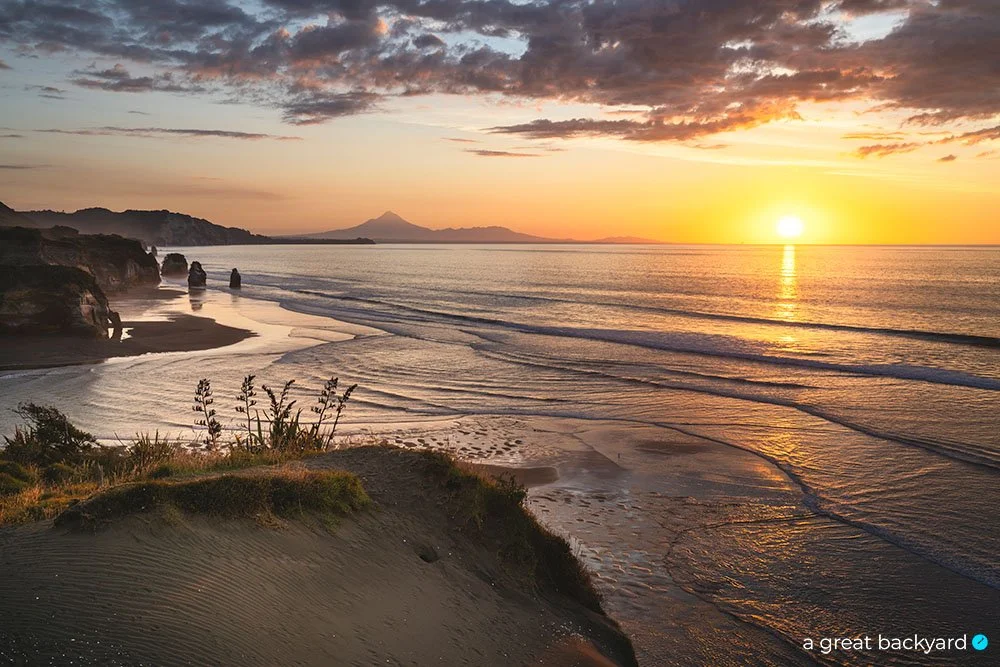 Taranaki Sunset by Corin Walker Bain | a great backyard NZ print studio