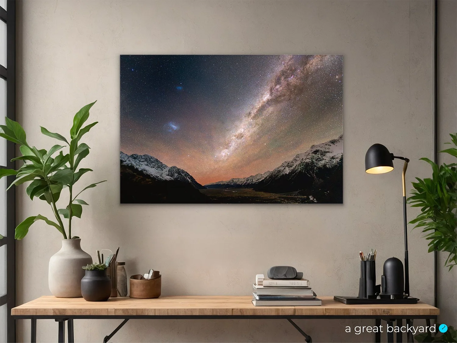 Mt Cook stars print on interior wall | a great backyard fine art photography