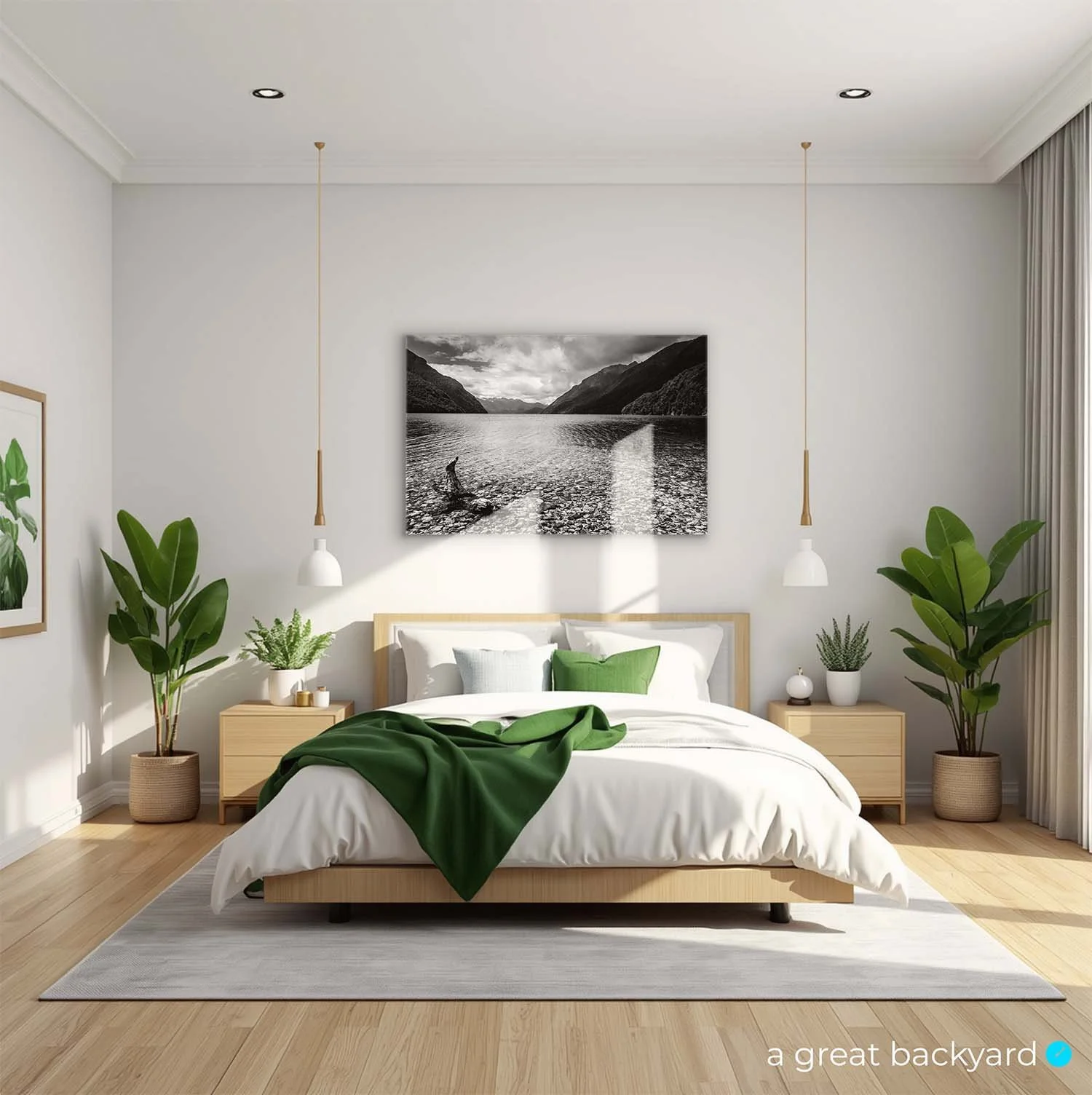 Lake Manapouri print on bedroom wall | a great backyard fine art prints