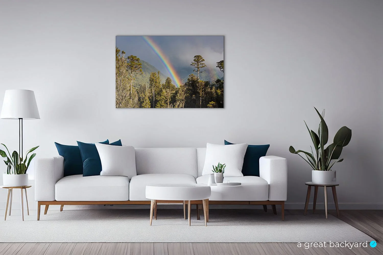 West Coast rainbow print hanging on home wall | a great backyard prints made in NZ