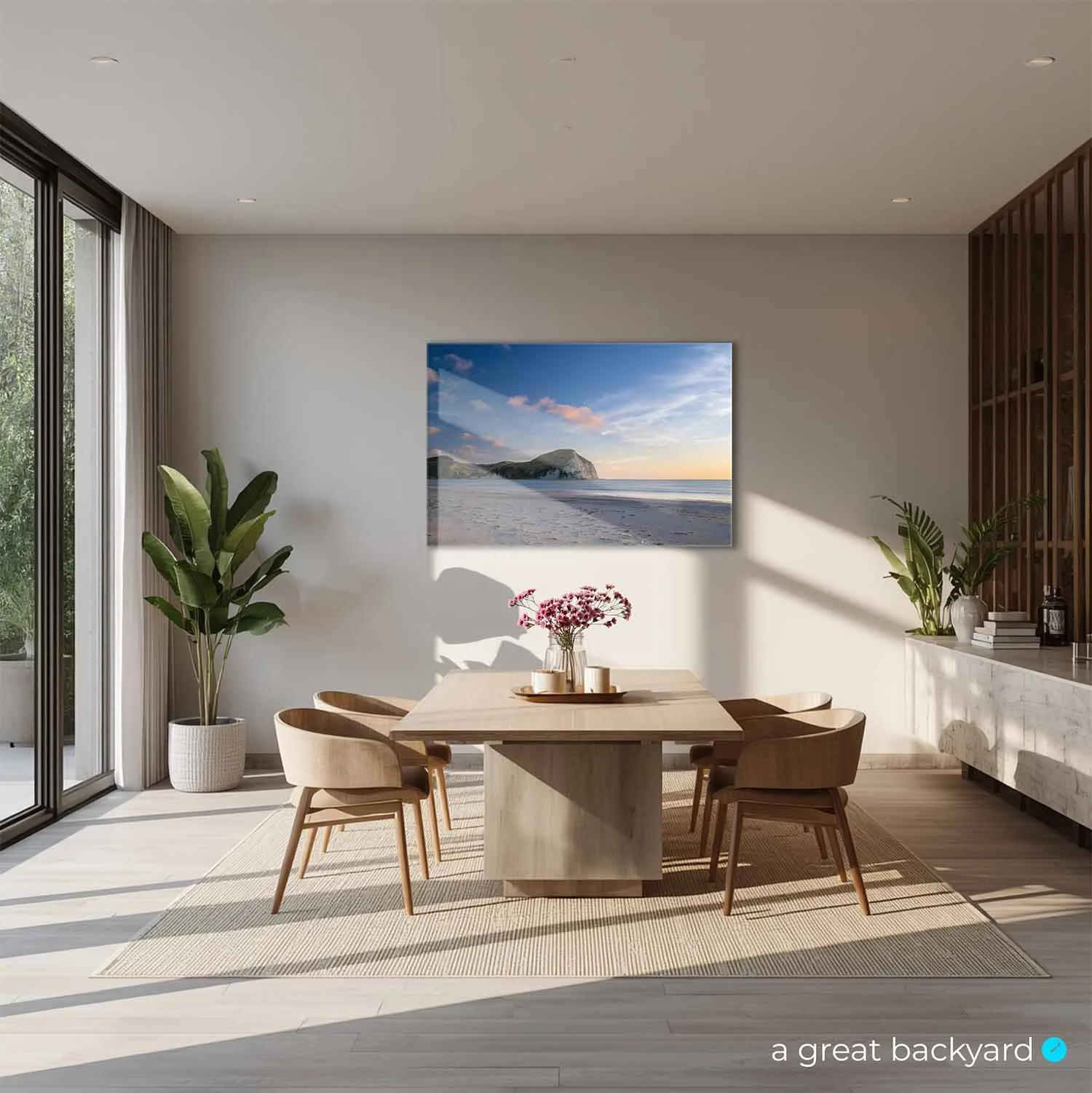 Mahia Evening print on interior wall | a great backyard Statement Wall Art