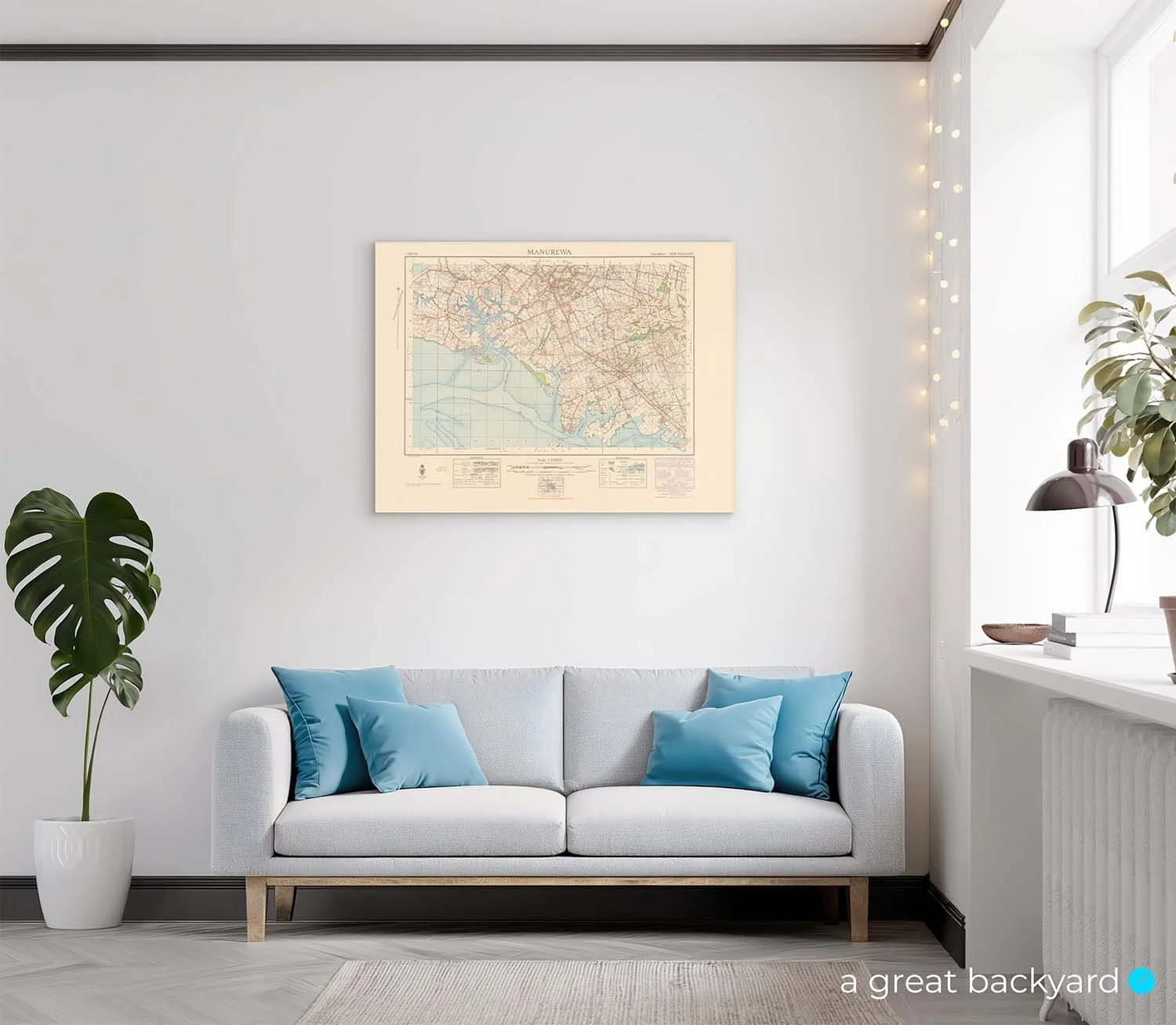 Manurewa map (1945) on home wall | a great backyard historical maps
