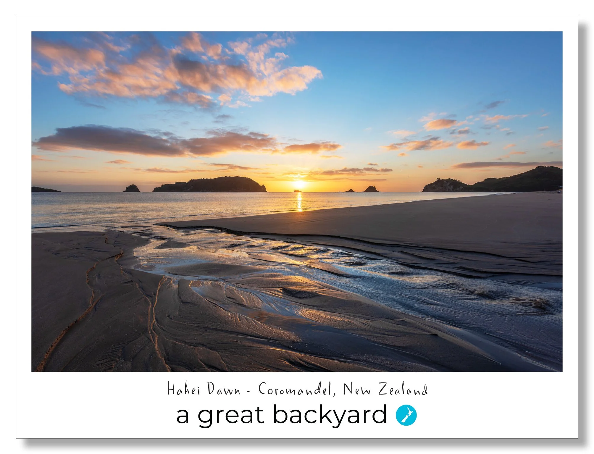 Hahei Dawn Postcard by Corin Walker Bain | a great backyard photography NZ