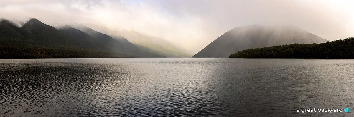 Nelson Lakes Panorama by Corin Walker Bain | a great backyard New Zealand landscape photography prints