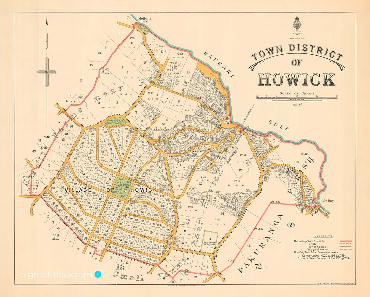 Vintage Howick map (1929) | a great backyard New Zealand