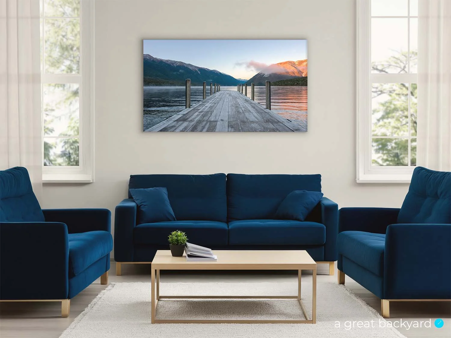 Nelson Lakes print on home wall | a great backyard proudly made in New Zealand
