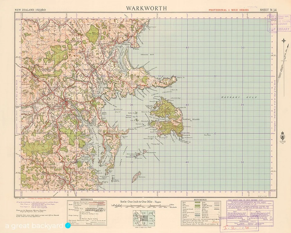 Vintage Warkworth Map (1942) | a great backyard New Zealand