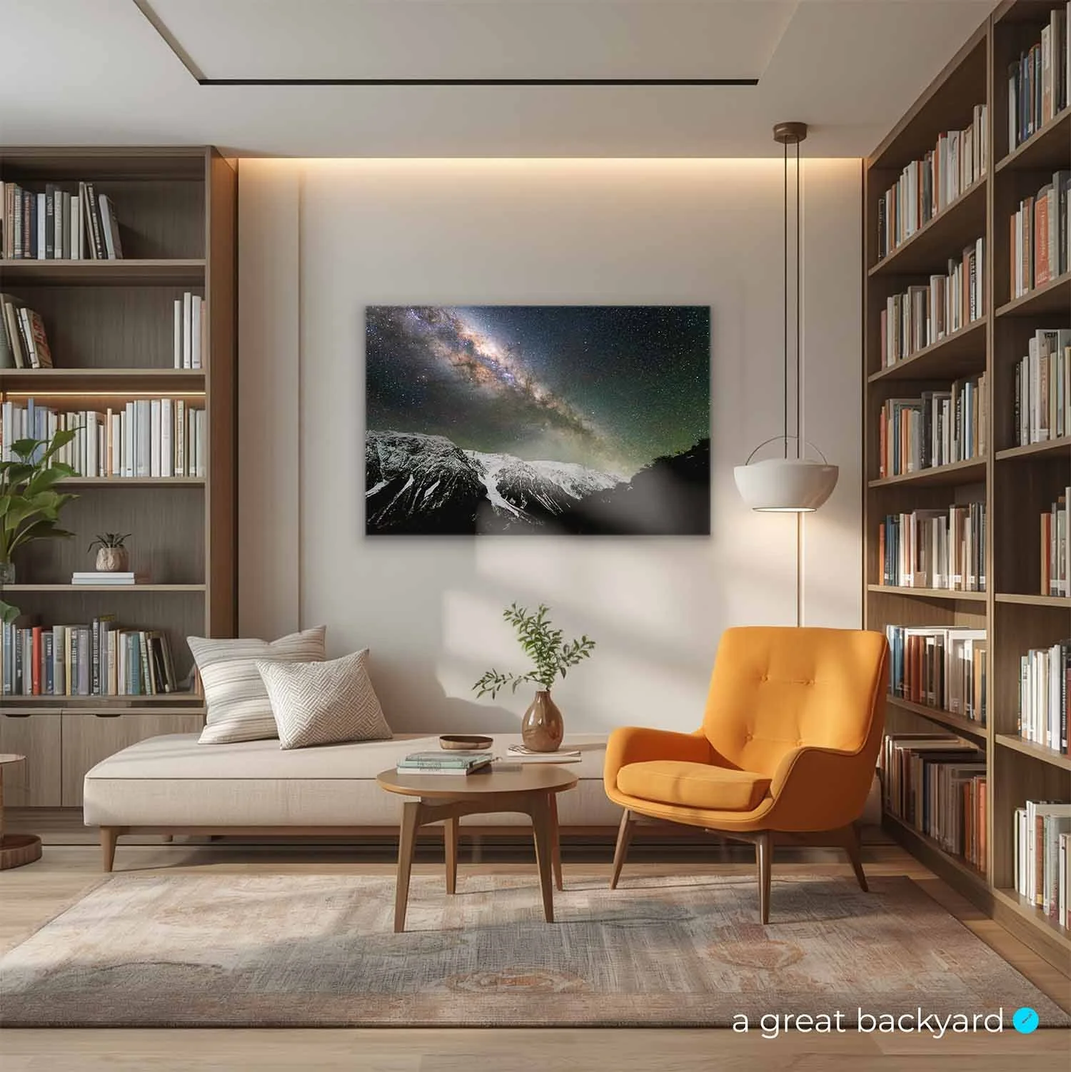 Mt Cook Milky Way print on home wall | a great backyard fine art photography