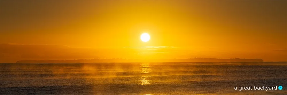 Papamoa sunrise panorama by Corin Walker Bain | a great backyard landscape photography