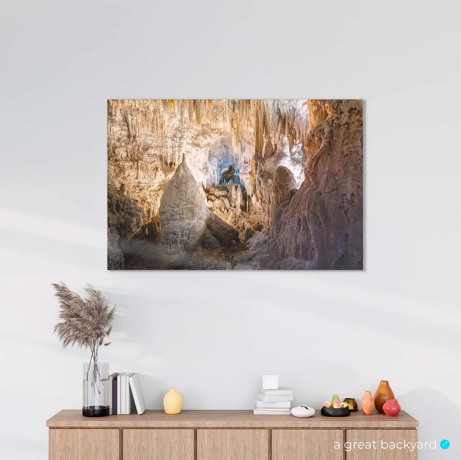 Aranui Cave print on interior wall | a great backyard NZ wall art