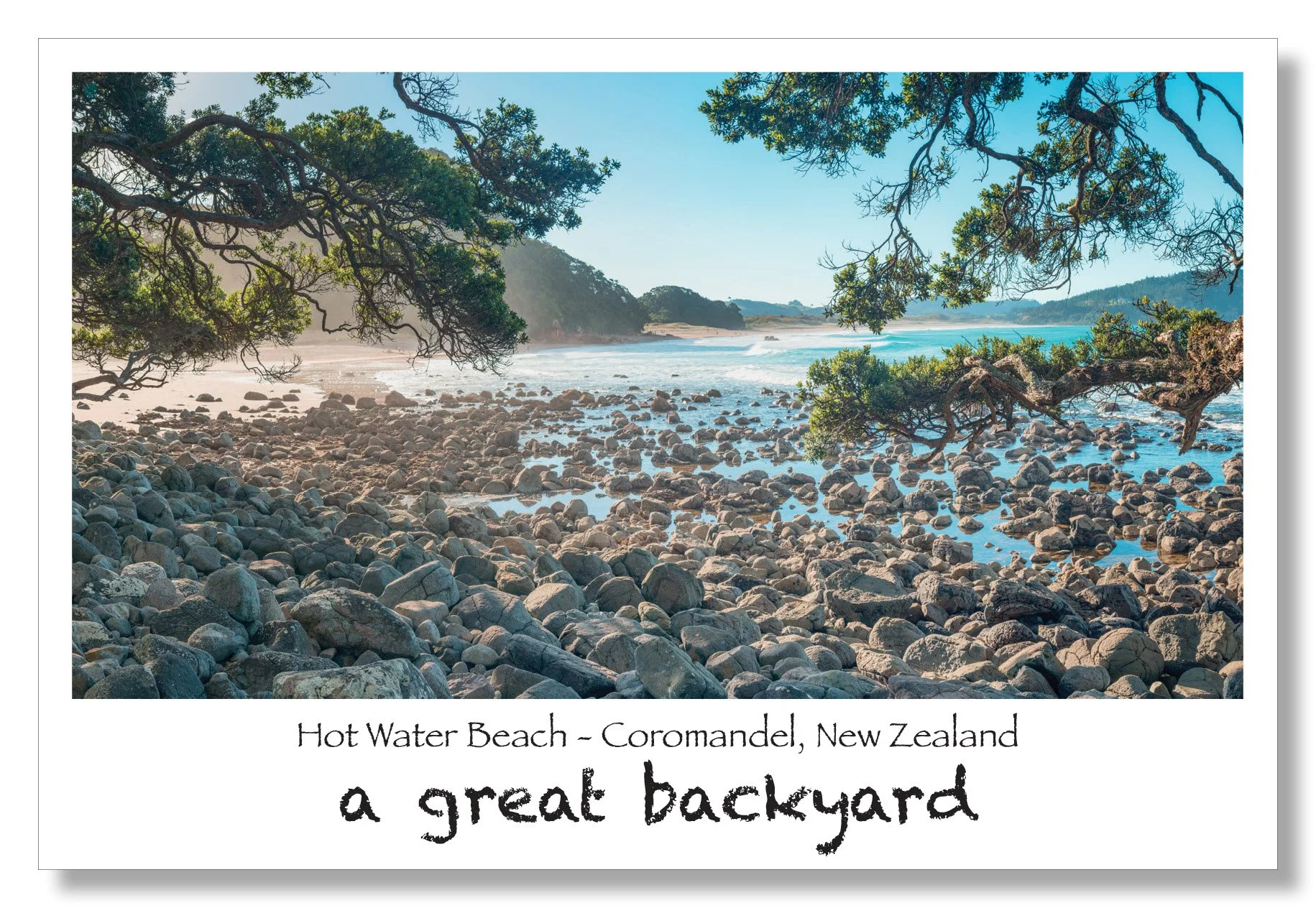 Hot Water Beach Rocks Postcard by Corin Walker Bain | a great backyard photography NZ