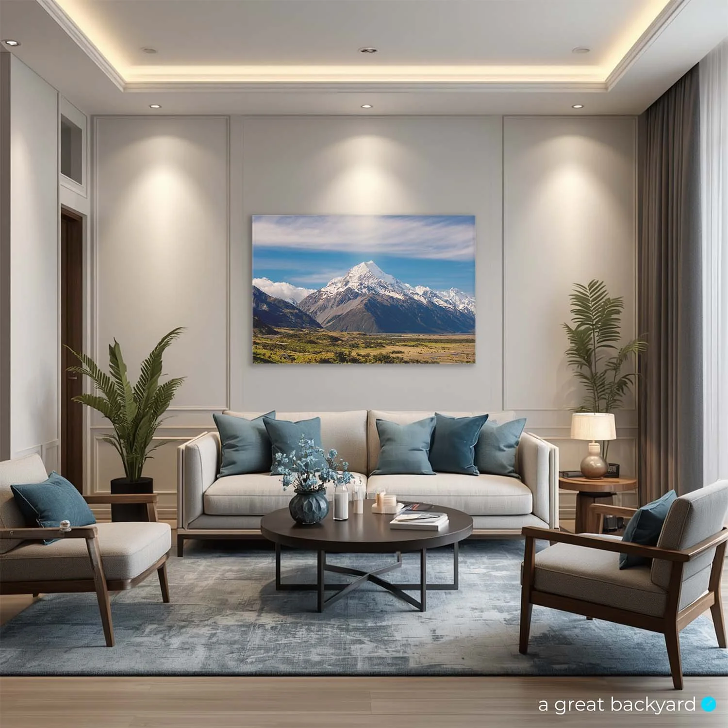 Mt Cook print on hotel wall | a great backyard prints made in NZ