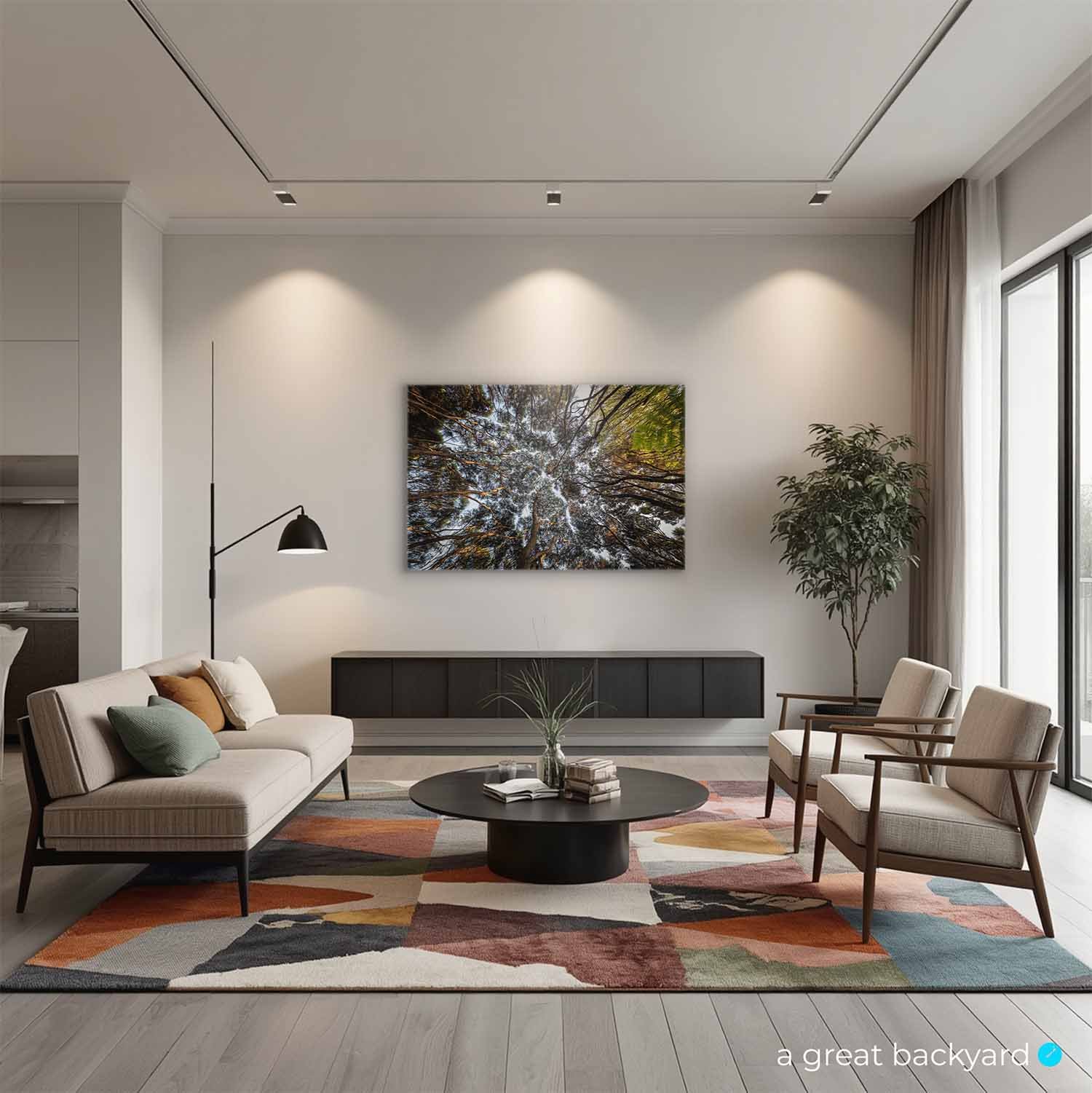 Manuka Trees print on interior wall | a great backyard gallery wall art