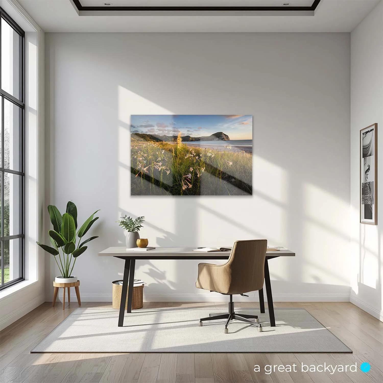 Mahia Beach print on home wall | a great backyard New Zealand