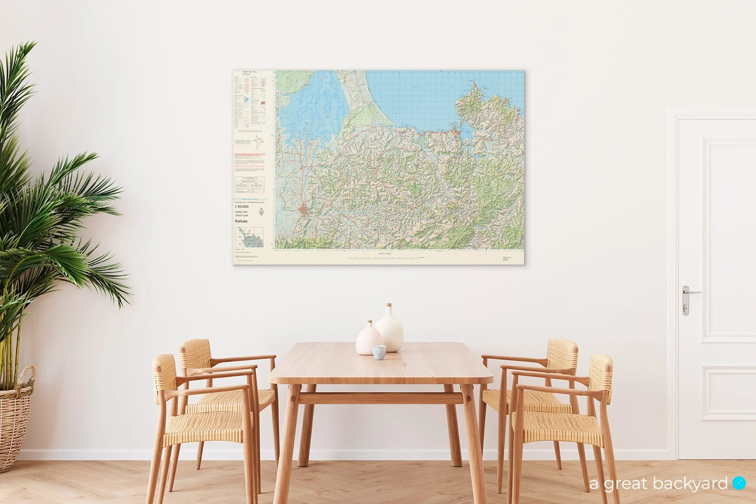 Kaitaia topographical map hanging on home wall | a great backyard